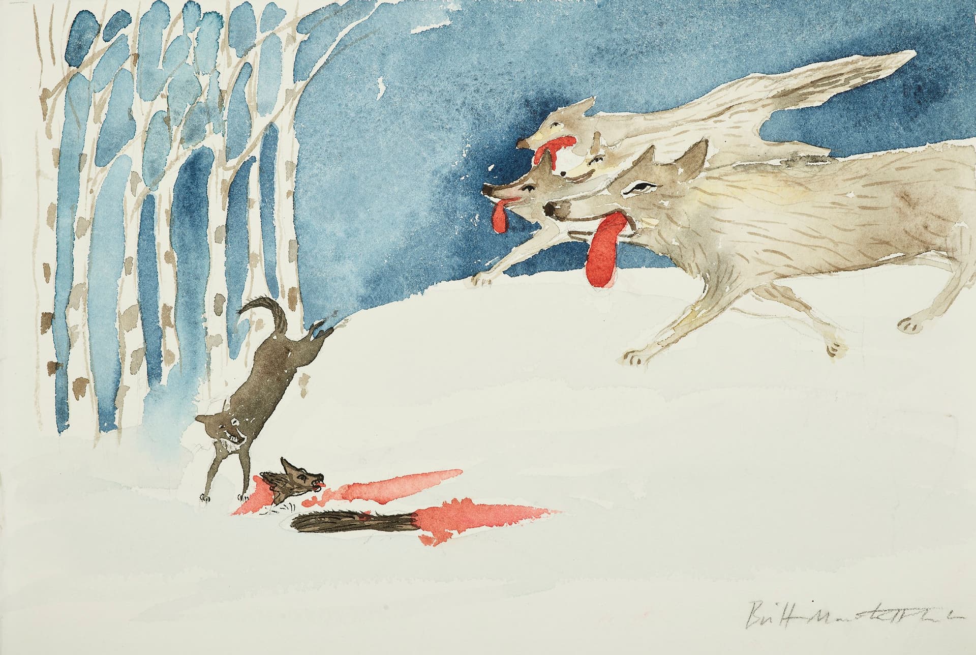 Art work: Britta Marakatt-Labba, The Wolf, undated