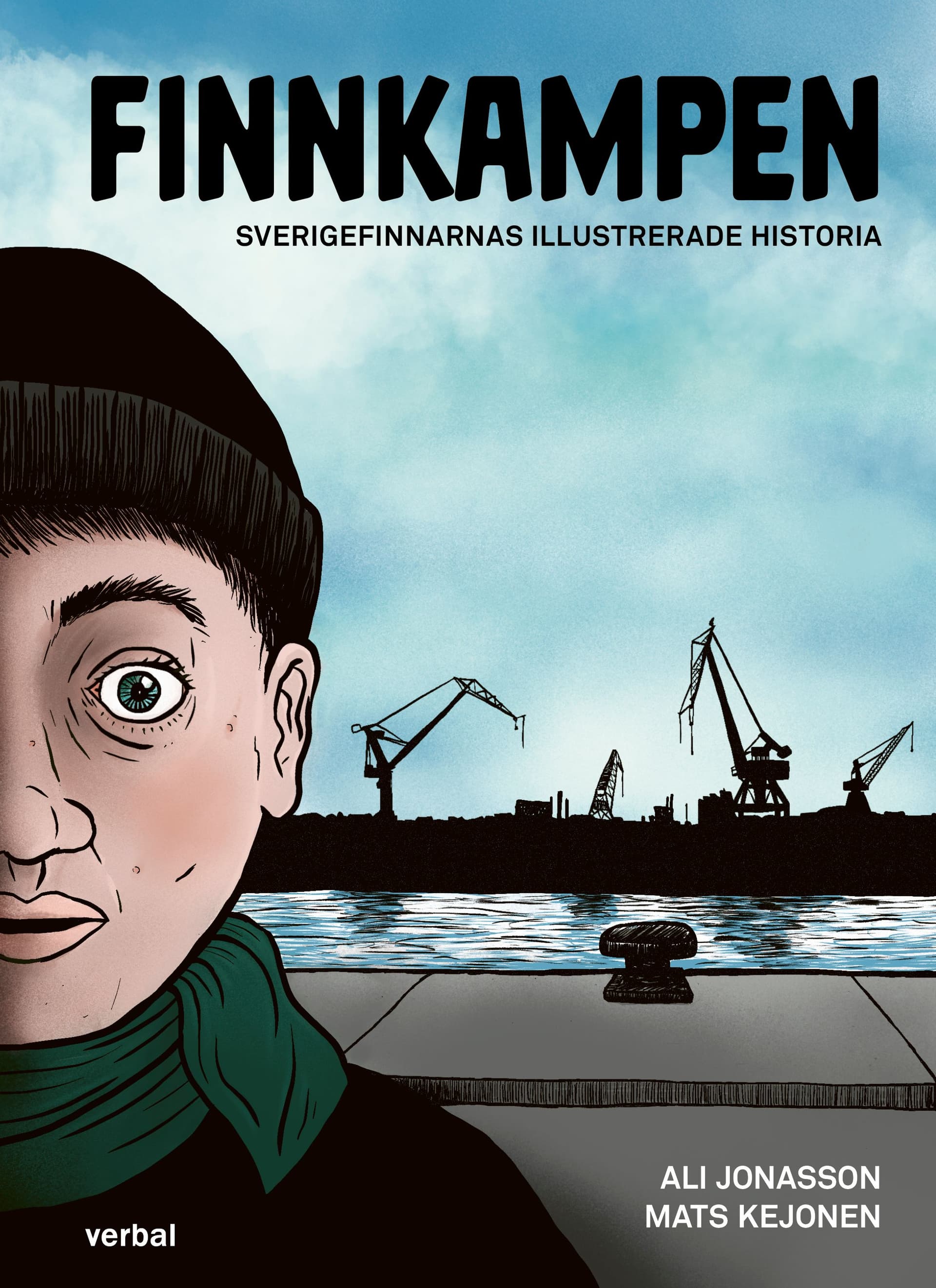 Verk: Mats Kejonen, omslag till boken Finnkampen: Sverigefinnarnas illustrerade historia