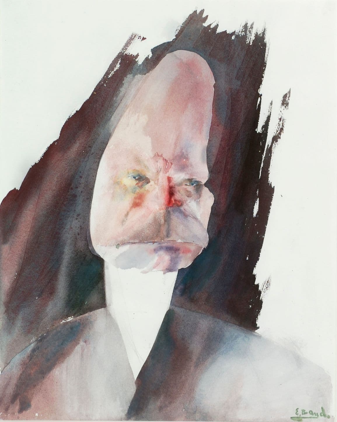 Konstverk: Erland Brand, Självporträtt, 1982