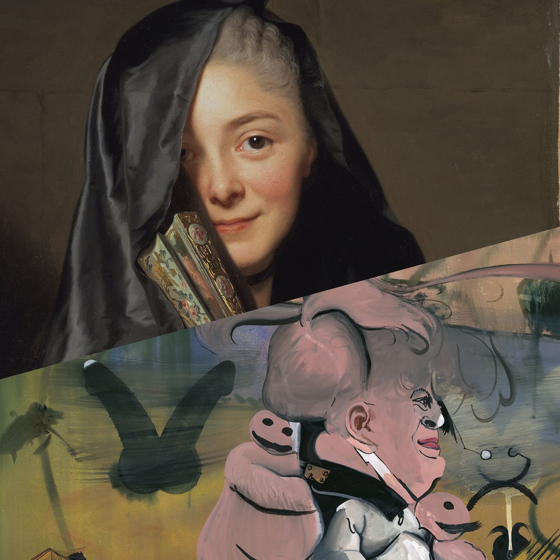 Kollage av två konstverk