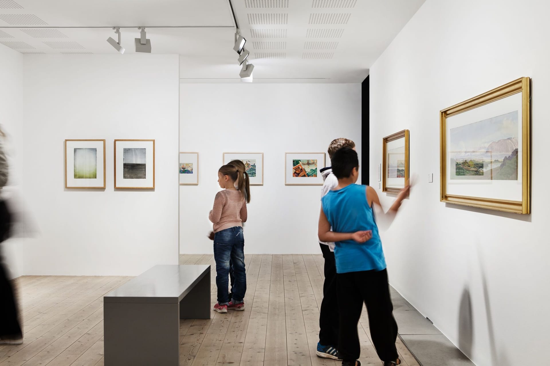 Visitors in the exhibition