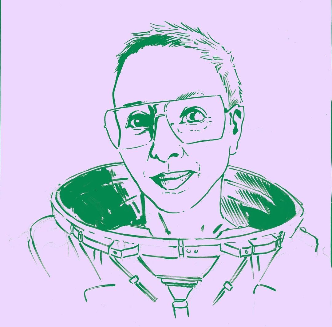 Illustrated portrait of Pernilla Glaser