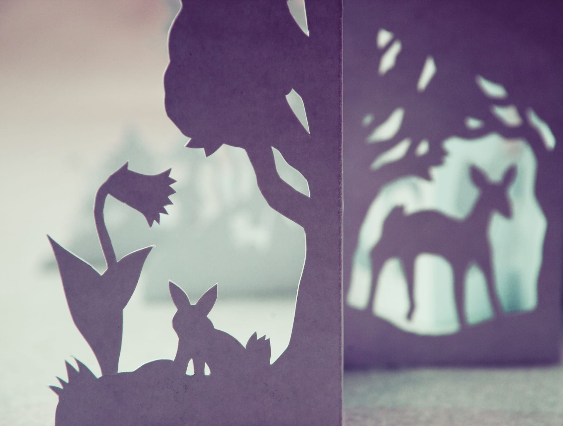 Paper cutout with deer