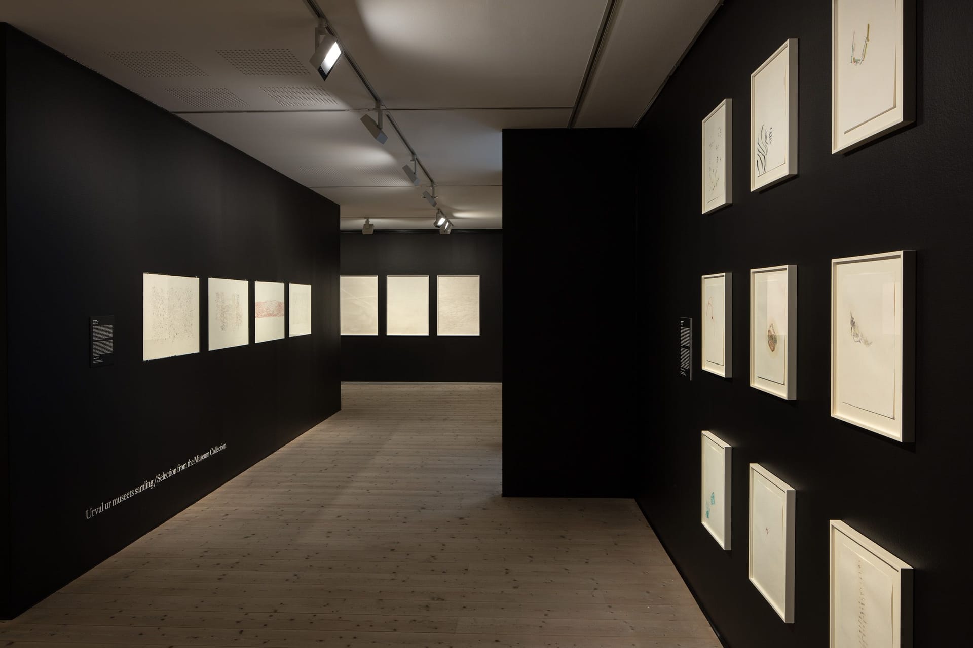 Exhibition room with works by Tone Myskja, Anna Ling and Margrét H Blöndal.