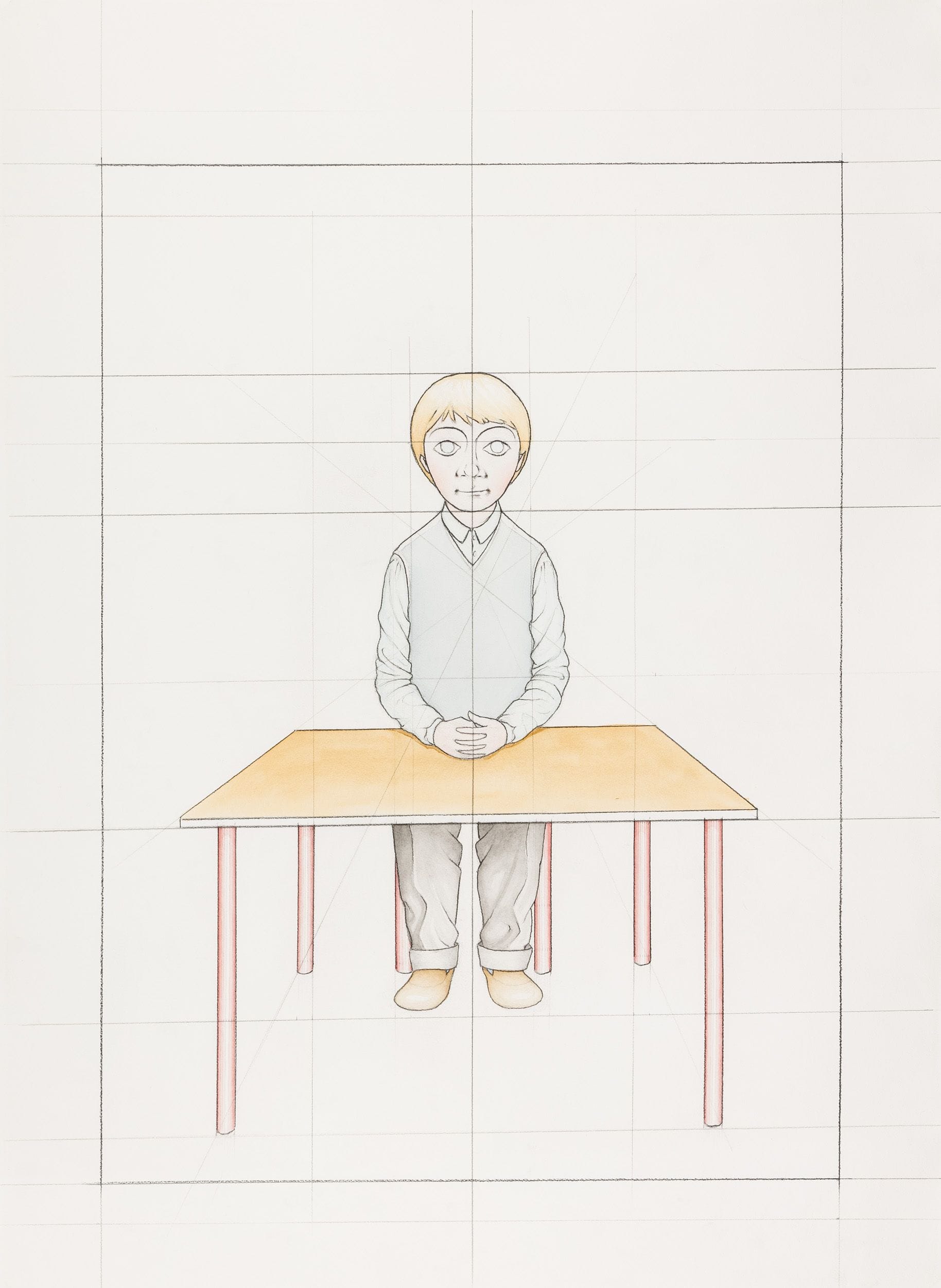 Artwork: Peter Land, An Attempt to Reconstruct my Primary School Class from Memory (16) work in progress, 2012