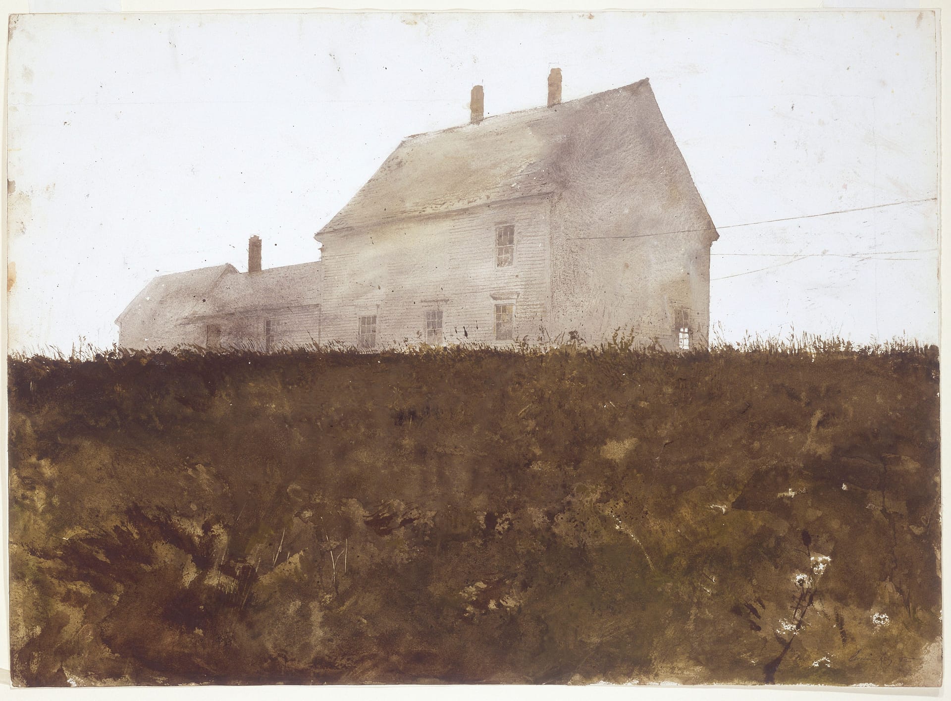 Verk: Andrew Wyeth, Olsons hus i dimma, 1967 © Andrew Wyeth