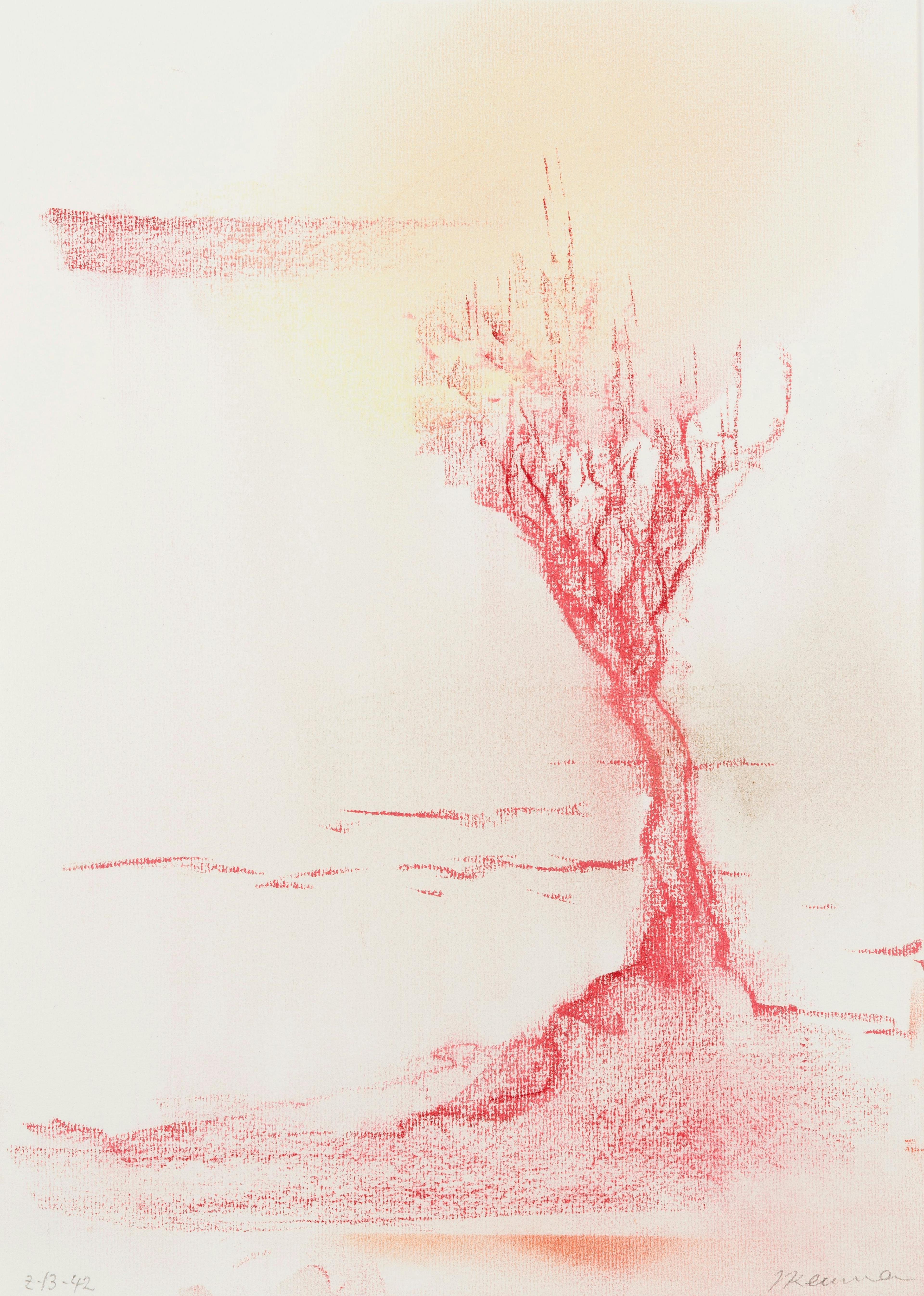 Leiko Ikemura, Red Tree and Yellow Cloud, 2013