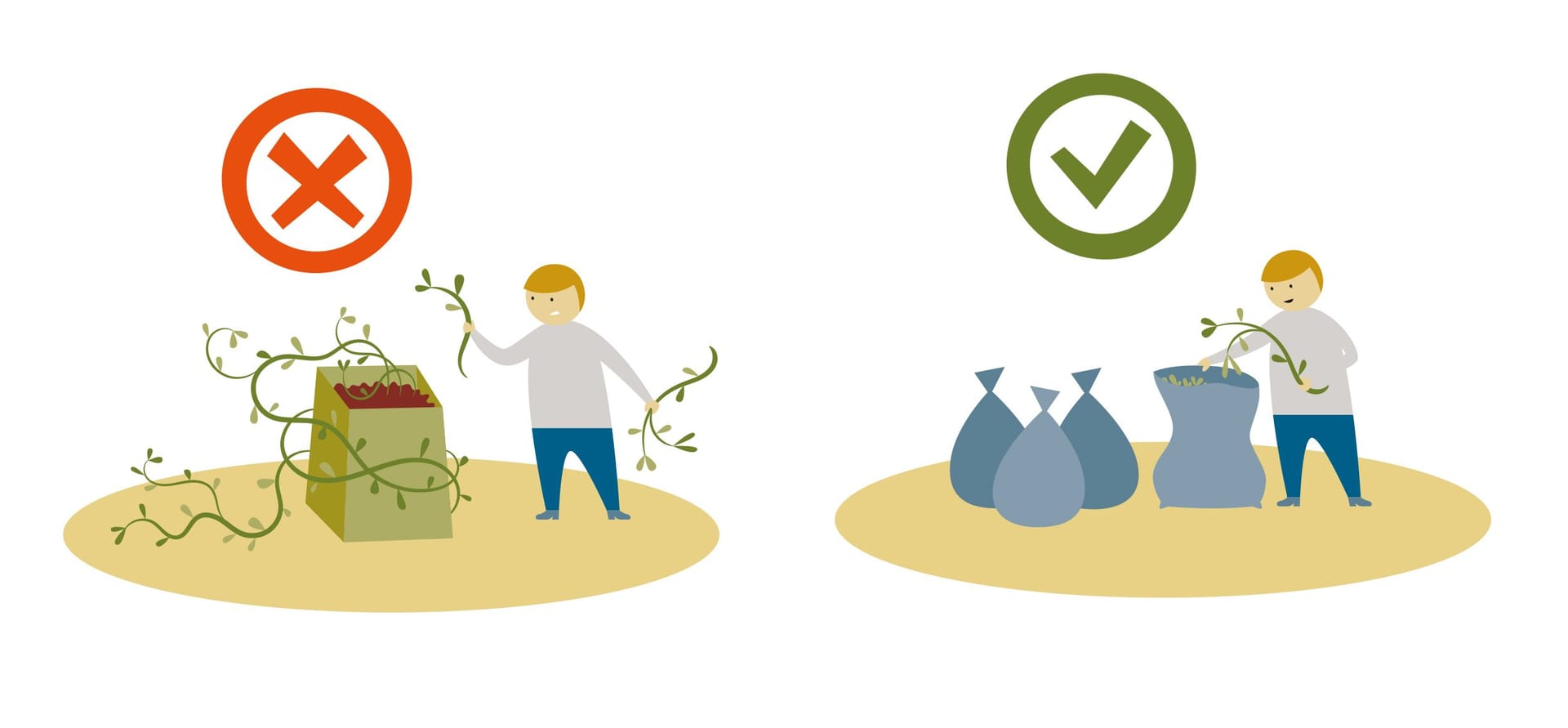 Illustration of what to do with invasive species