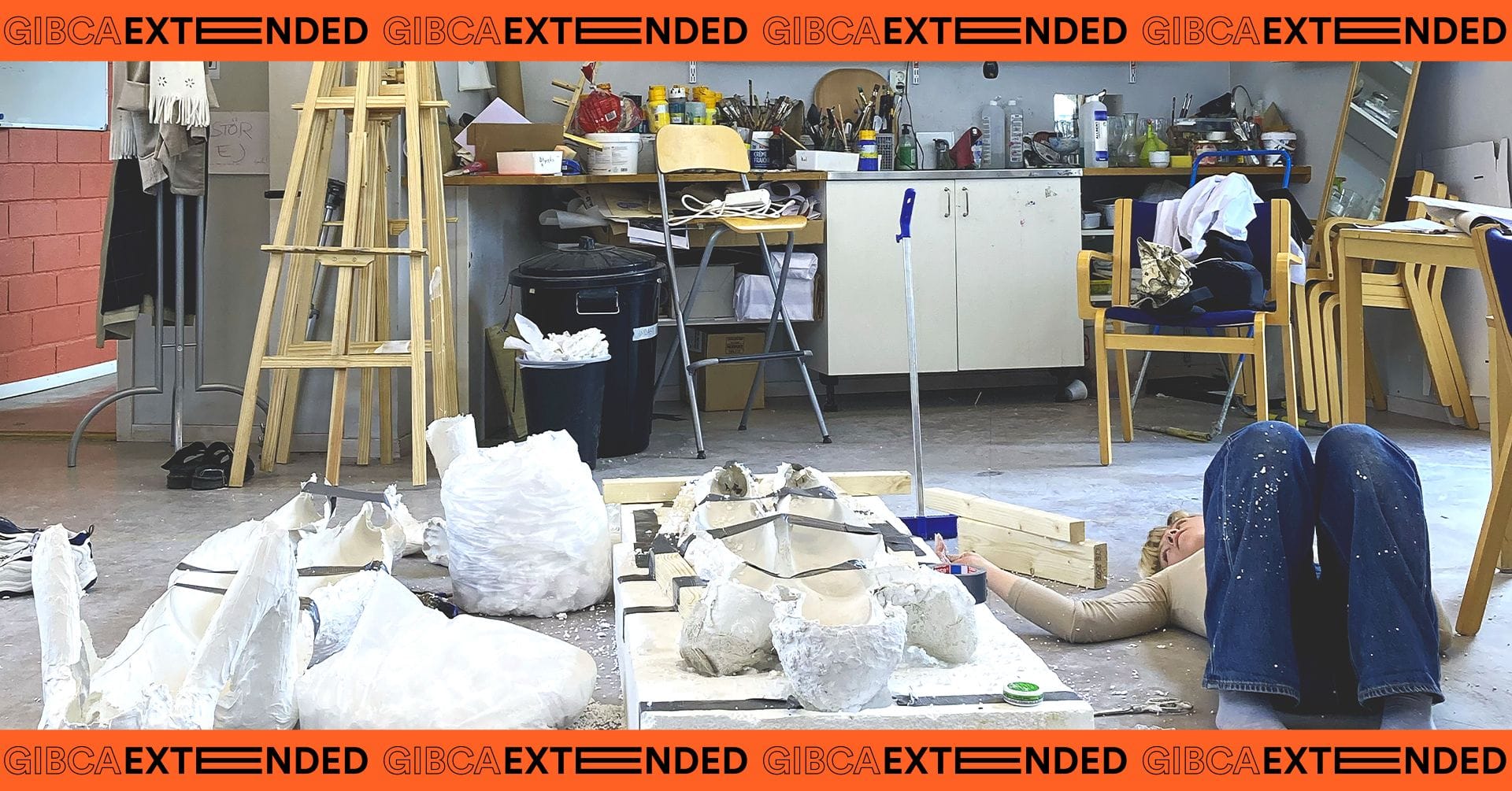 Room with artist materials
