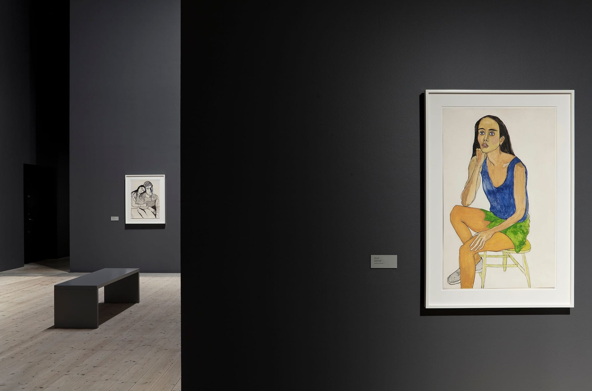 Photo of a gray exhibition hall