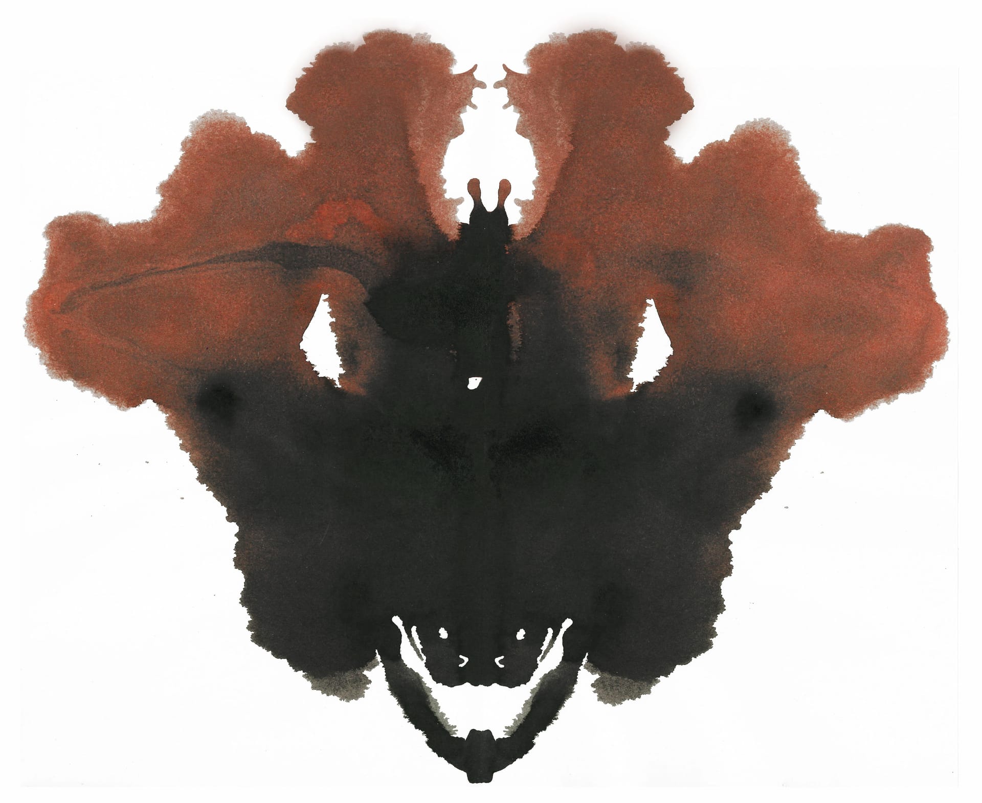 abstract rorschach picture in red and black