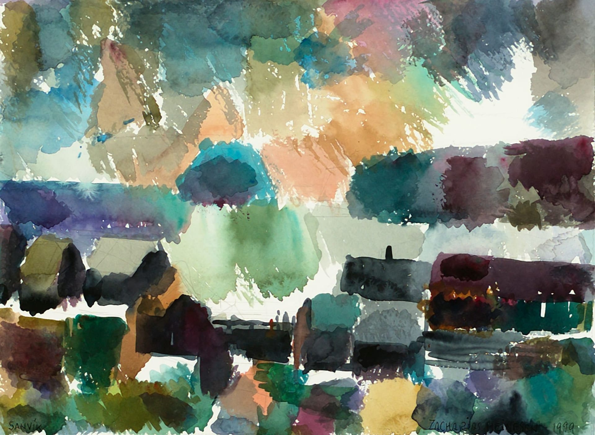 Artwork: Zacharias Heinesen, Landscape: Sandvik, 1999