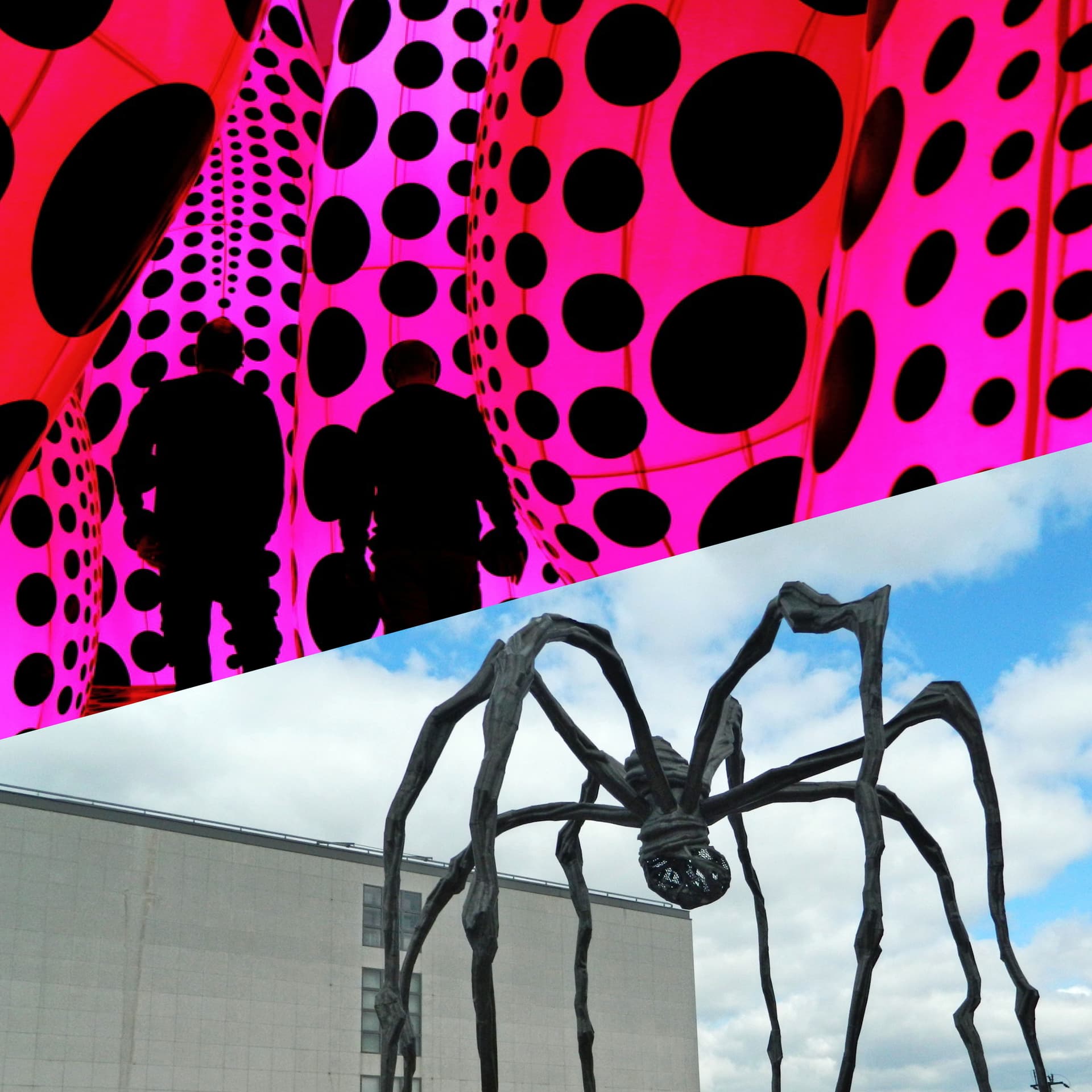 Kollage av två konstverk