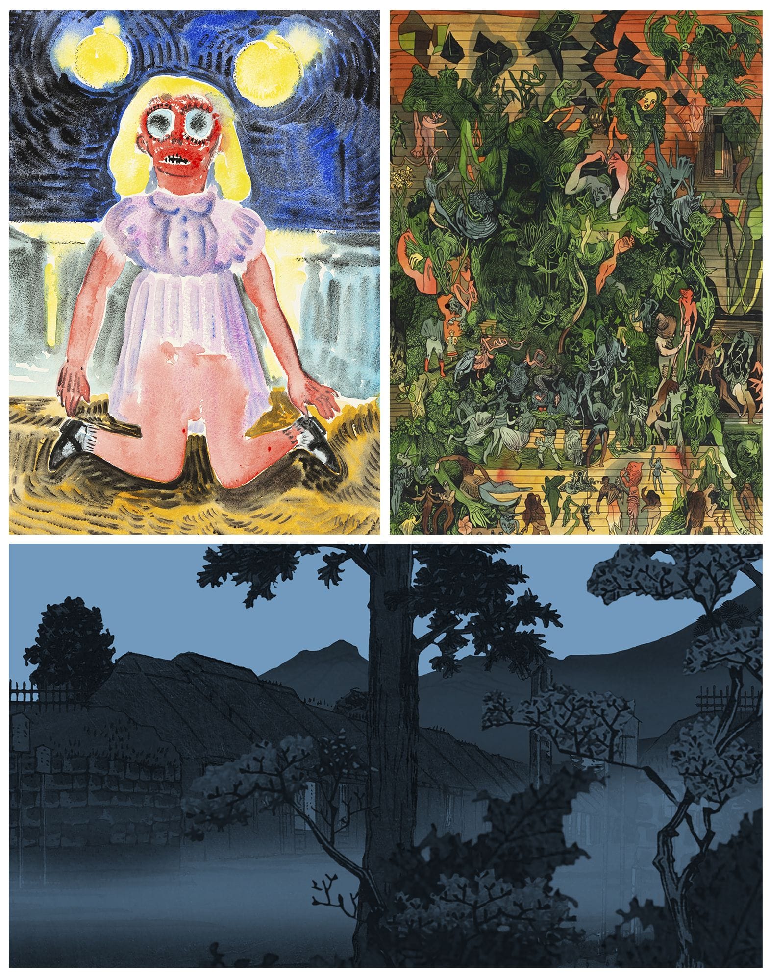 Verk: Vanessa Baird, ur Behind Lined Curtains, 2020–2024 / Peter Köhler, Plein Air (Red), 2025 / Johan Thurfjell, ur The Hour of Meeting Evil Spirits, 2022