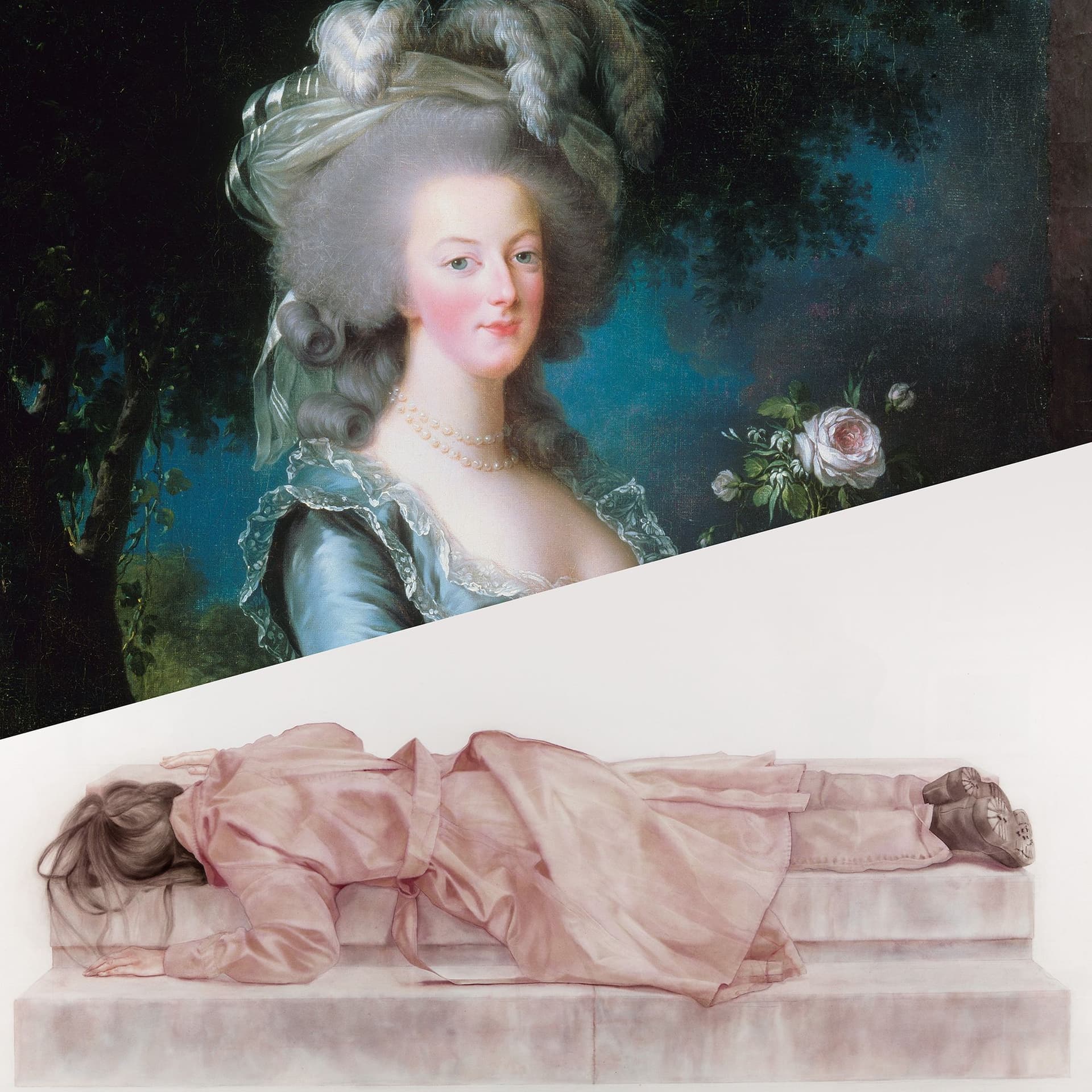 Kollage av två konstverk