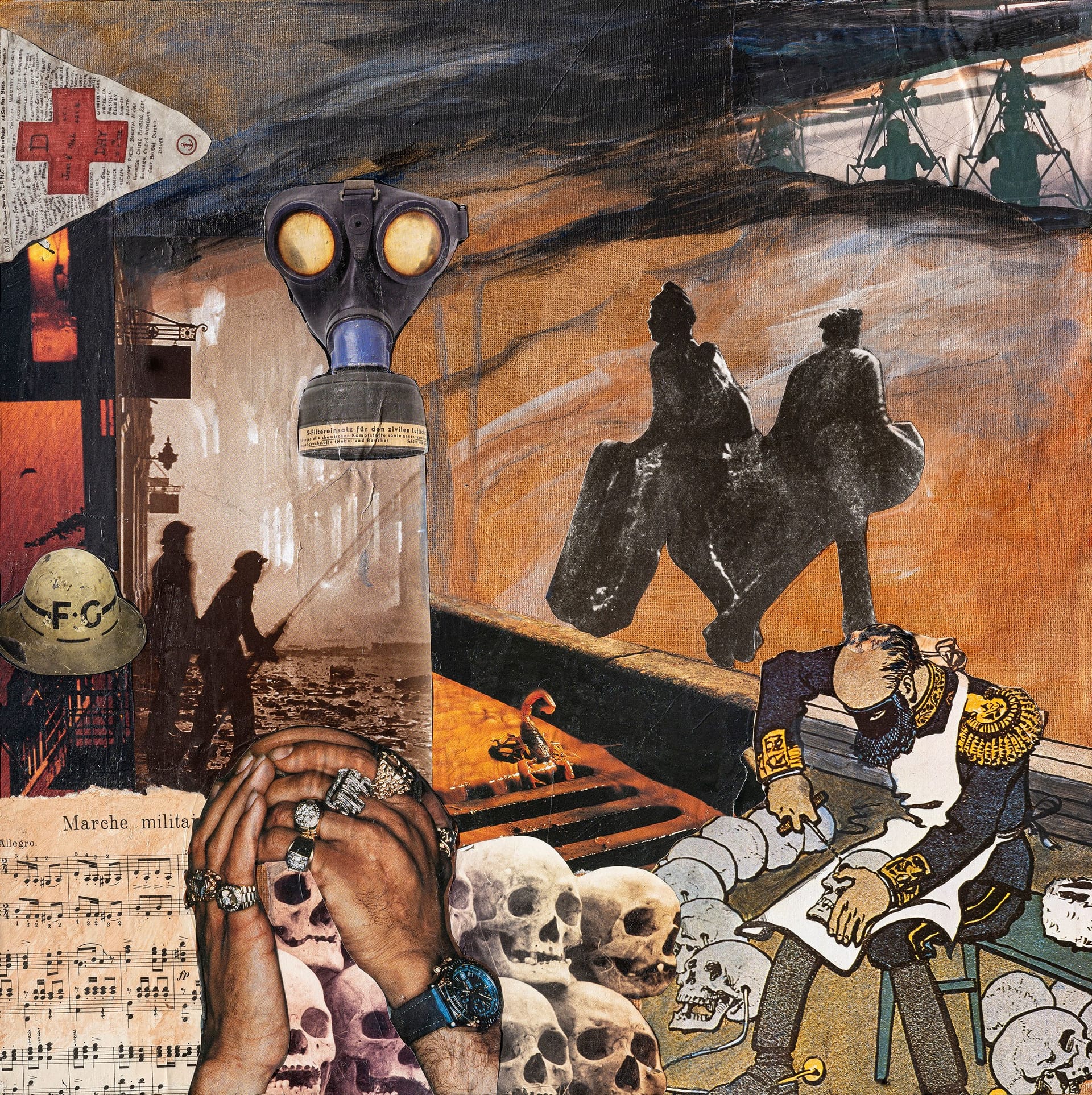 Collage called "Kriget / The war" by Christina Bolling