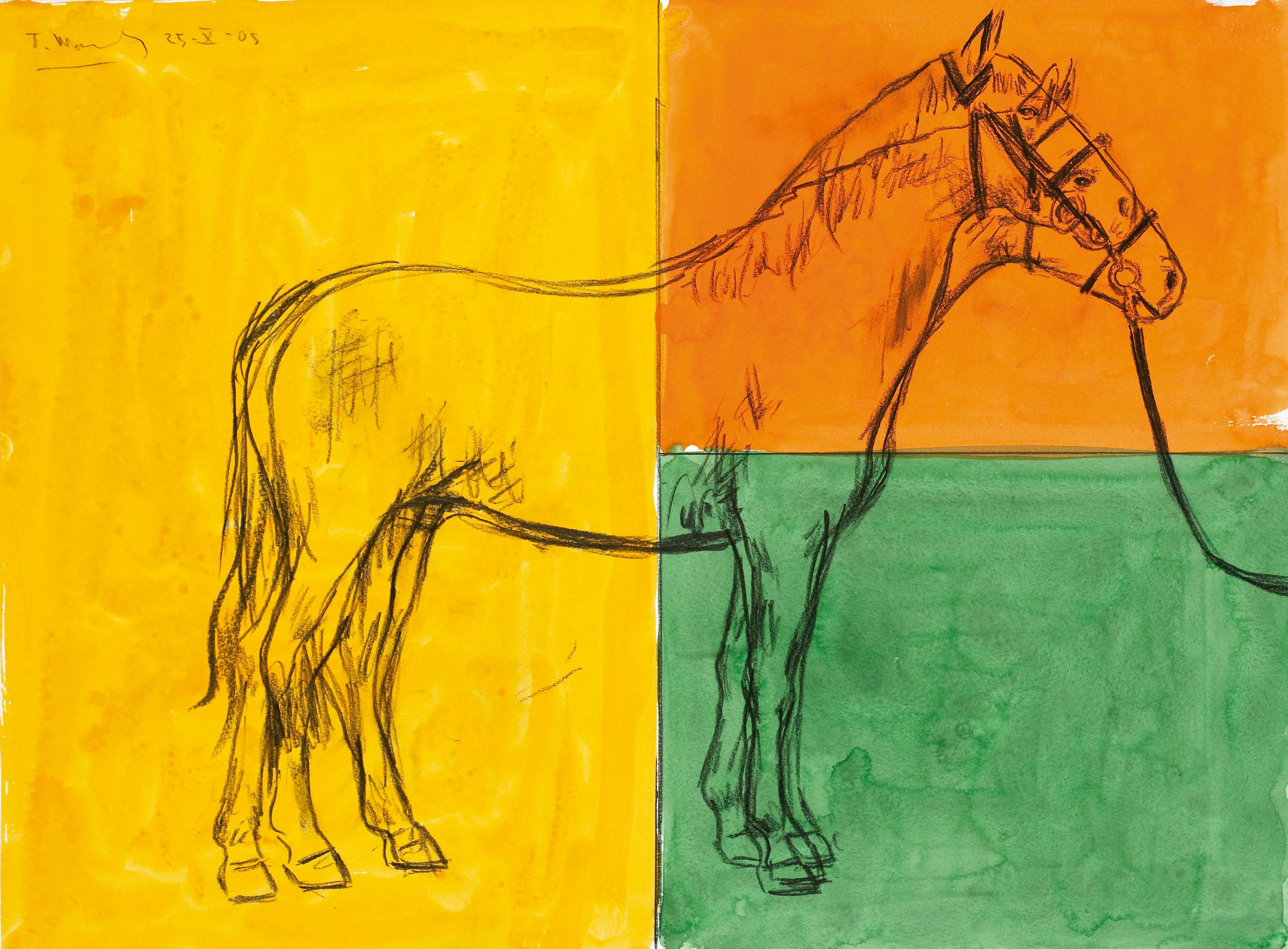 Art work: Troels Wörsel, Two horses, 2005