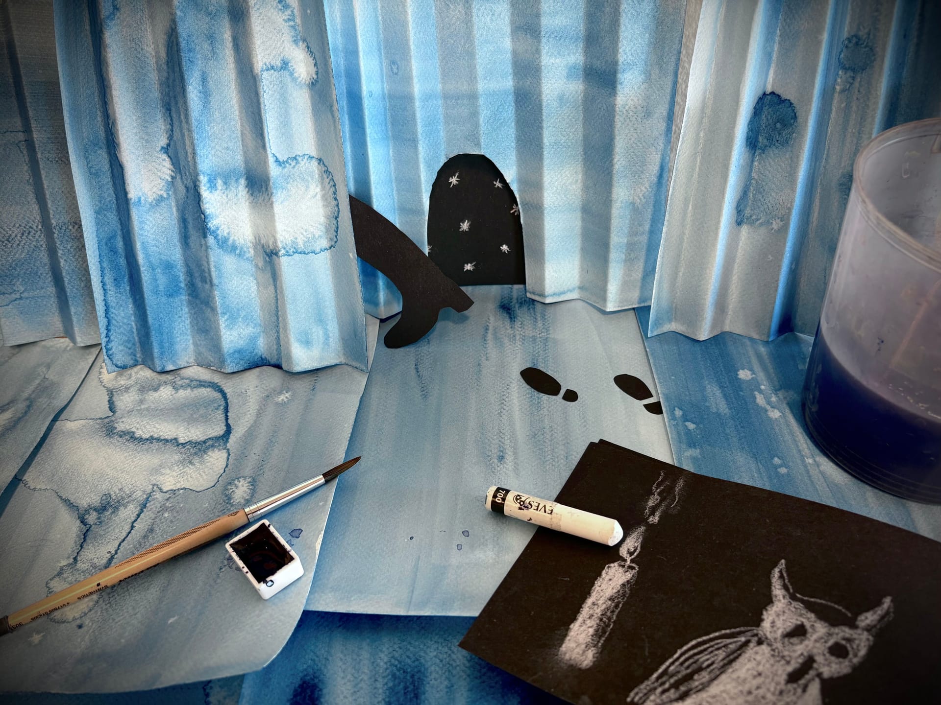 photo of blue painting material