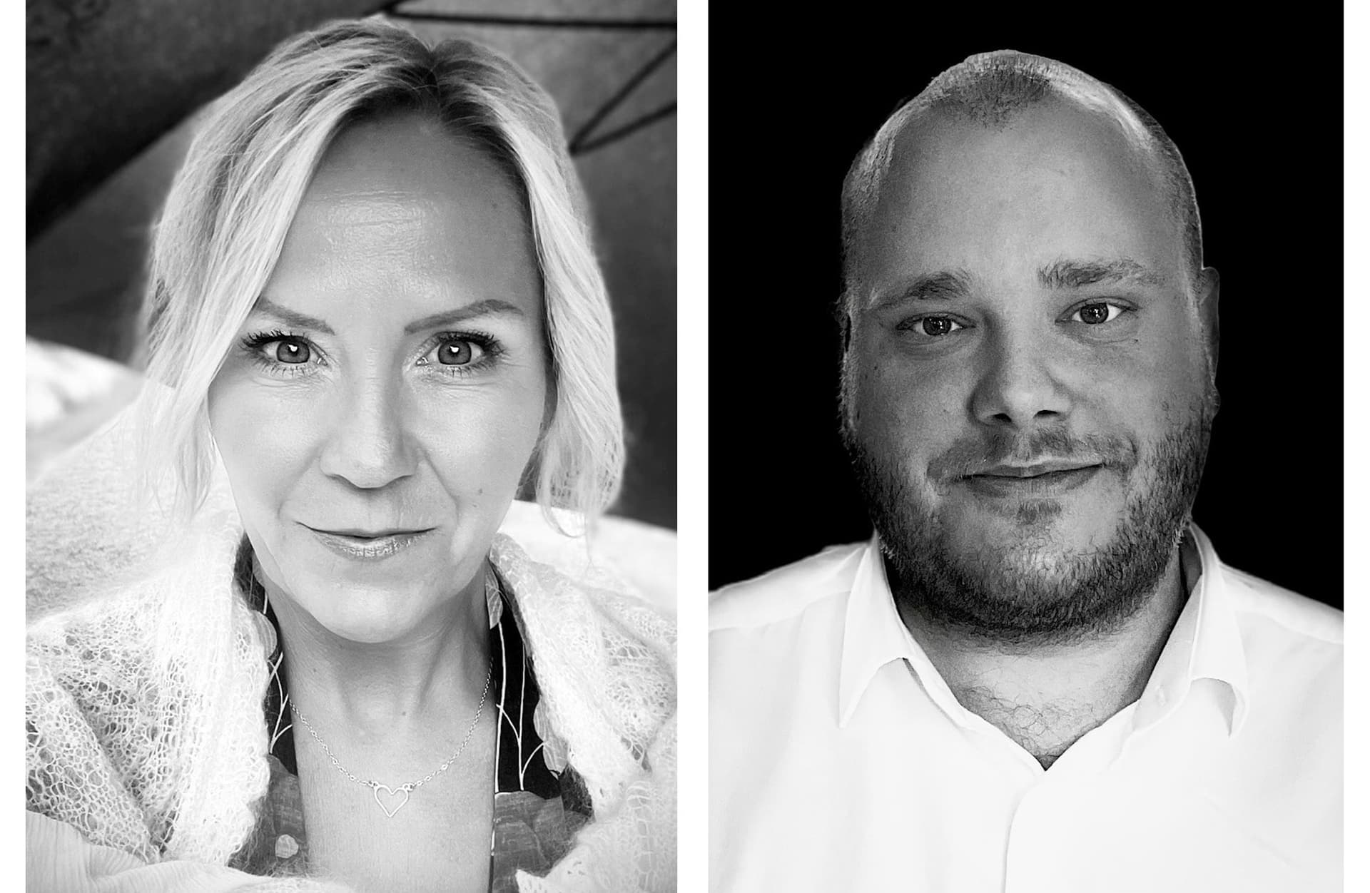 Porträttbilder av Linnéa Agorastos och Johan Olofsson