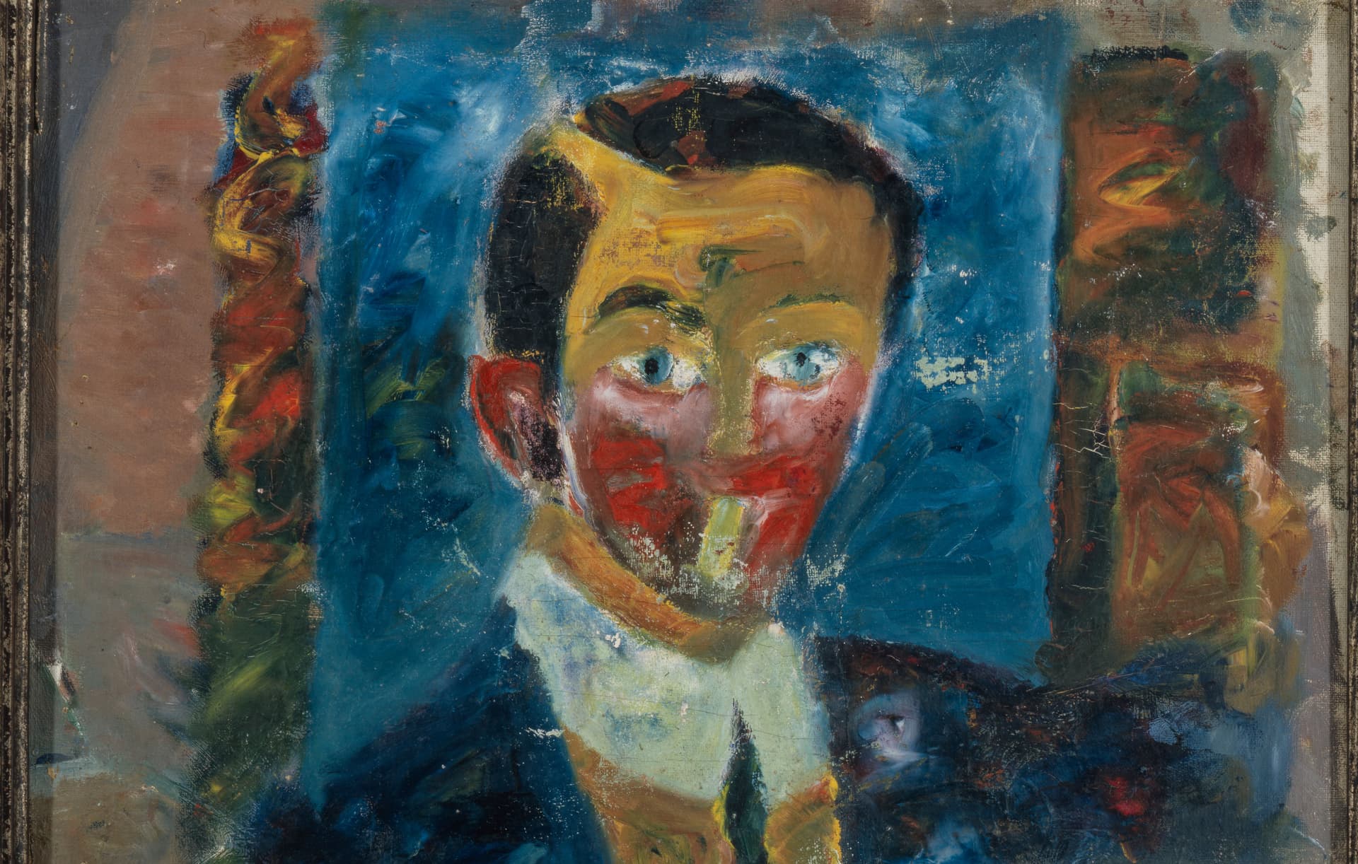 Konstverk: Åke Göransson, Självporträtt med cigarett