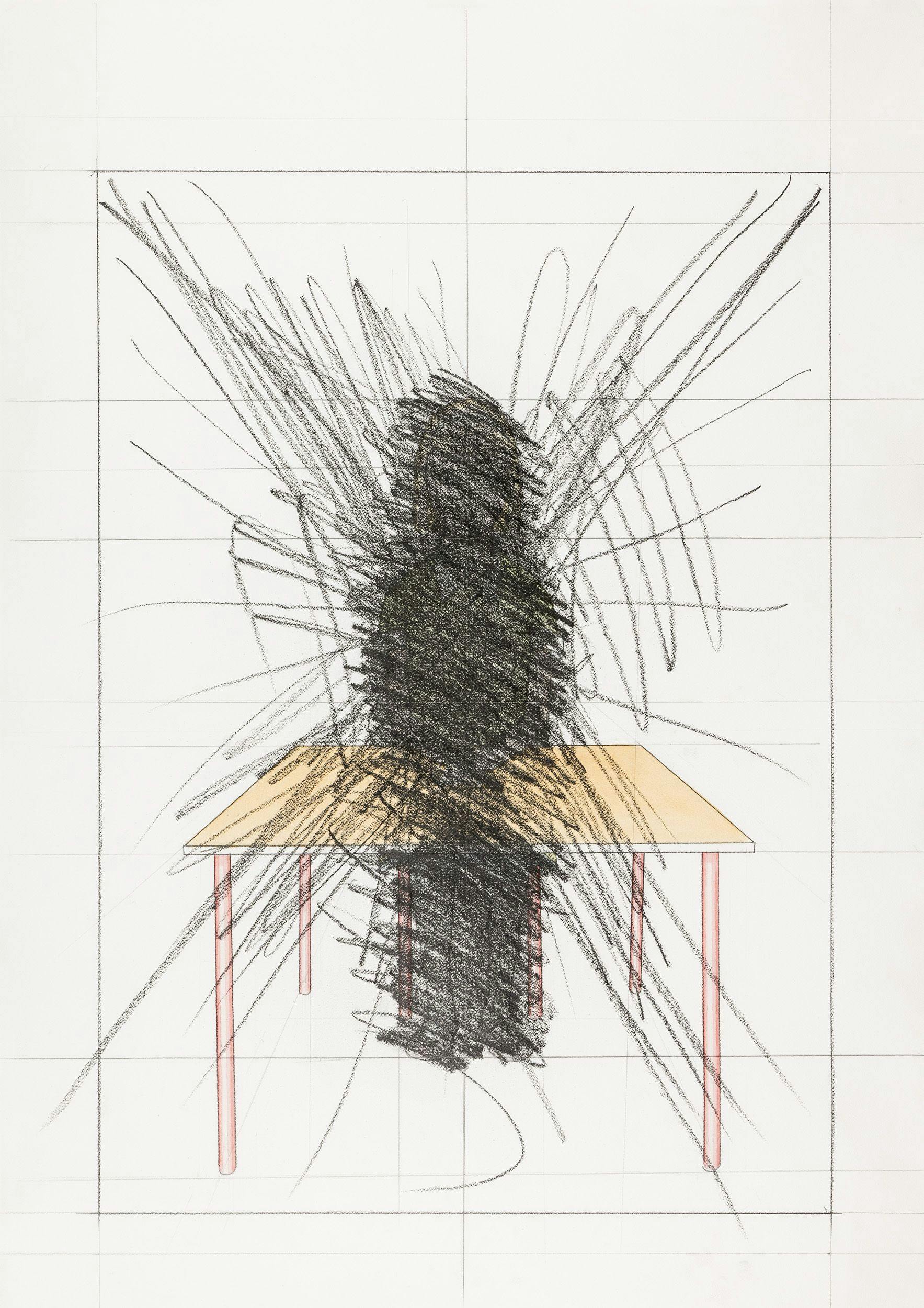 Konstverk: Peter Land, An Attempt to Reconstruct my Primary School Class from Memory (överstruken teckning) work in progress, 2012