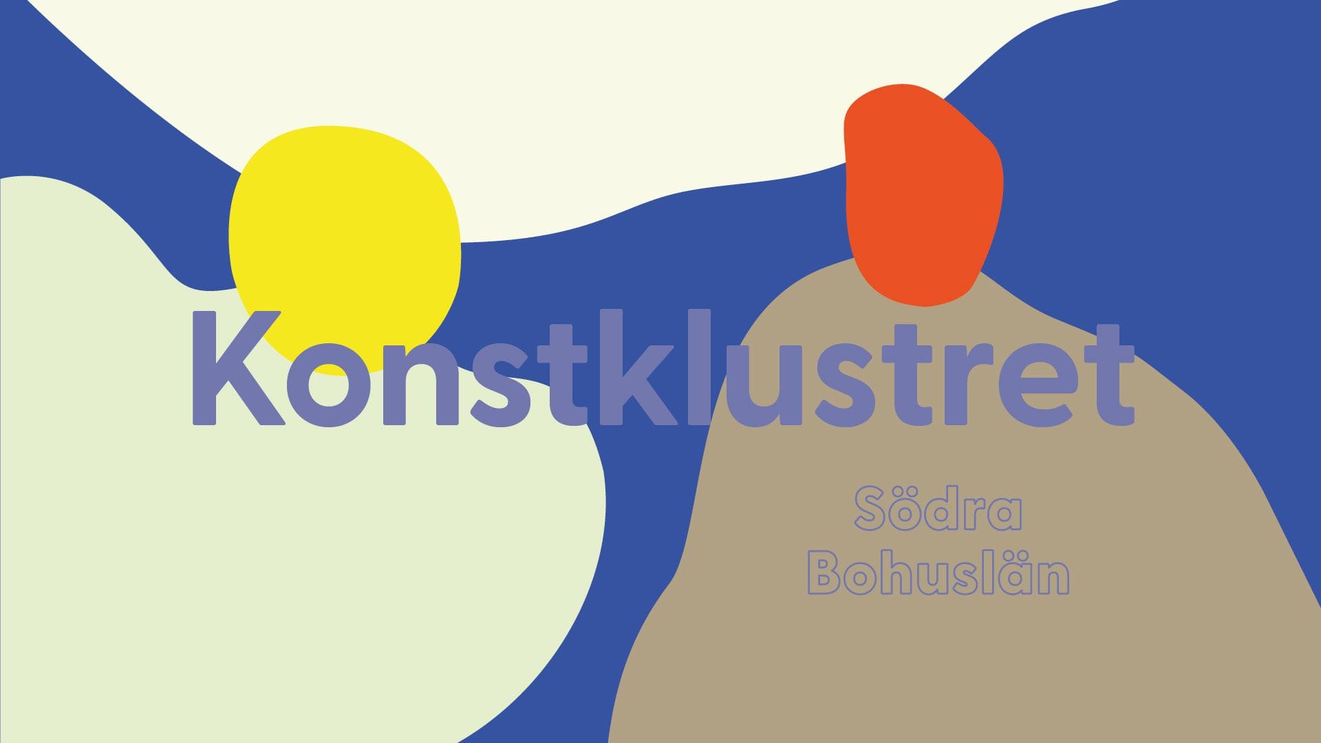 Grafisk bild med texten "Konstklustret Södra Bohuslän"