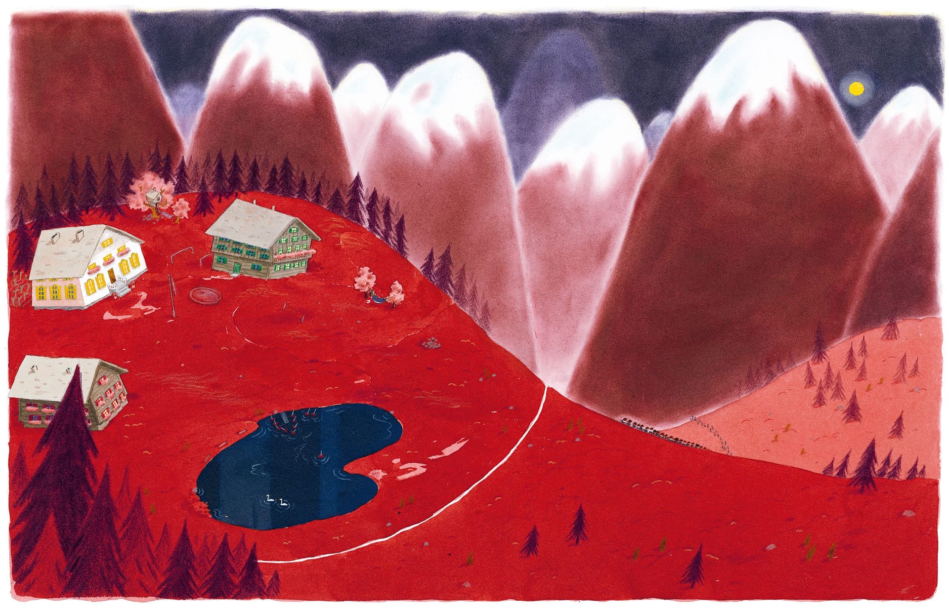 Art work: Pija Lindenbaum, from the book Vitvivan och Gullsippan, 2021