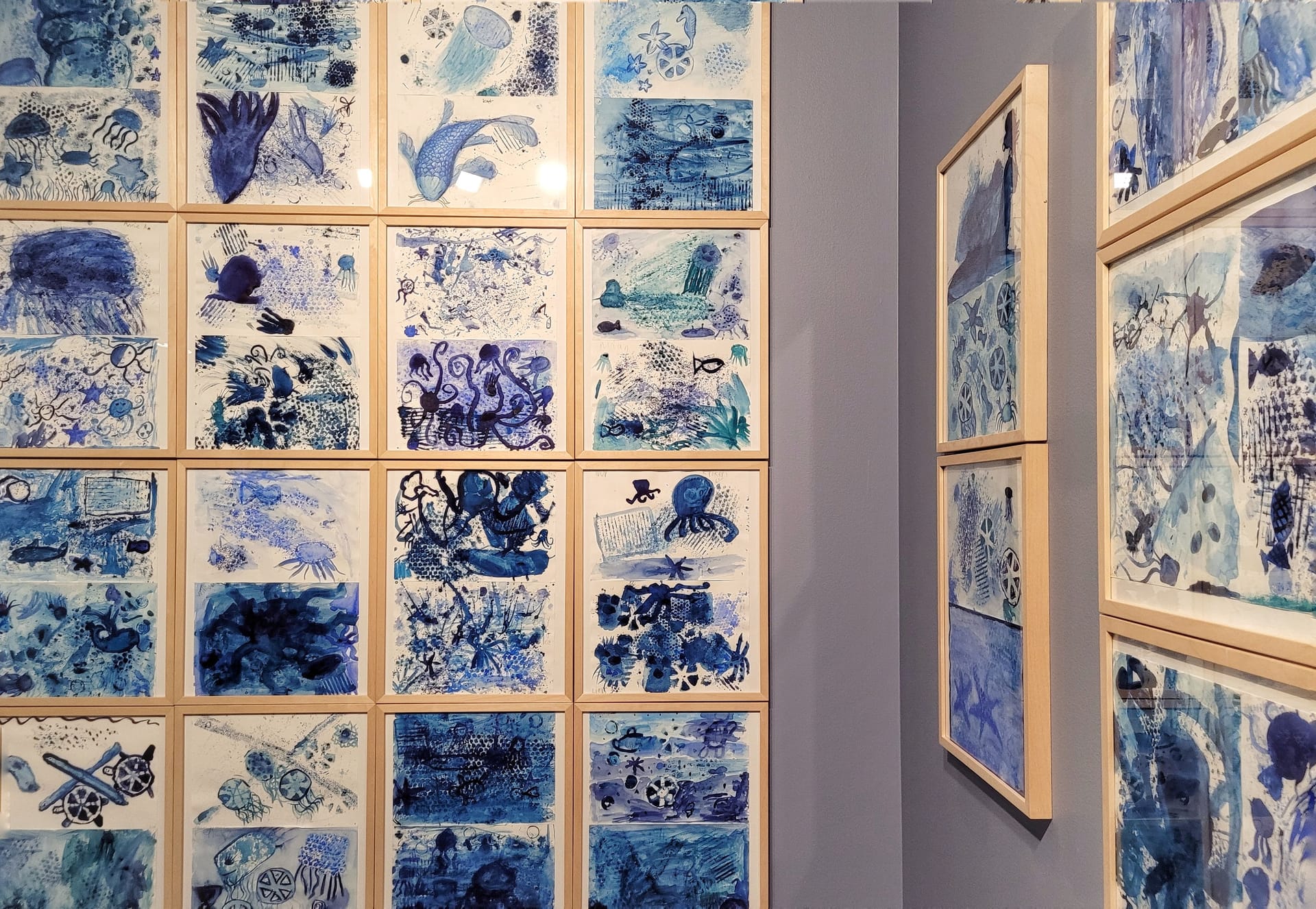 Works by students in exhibition