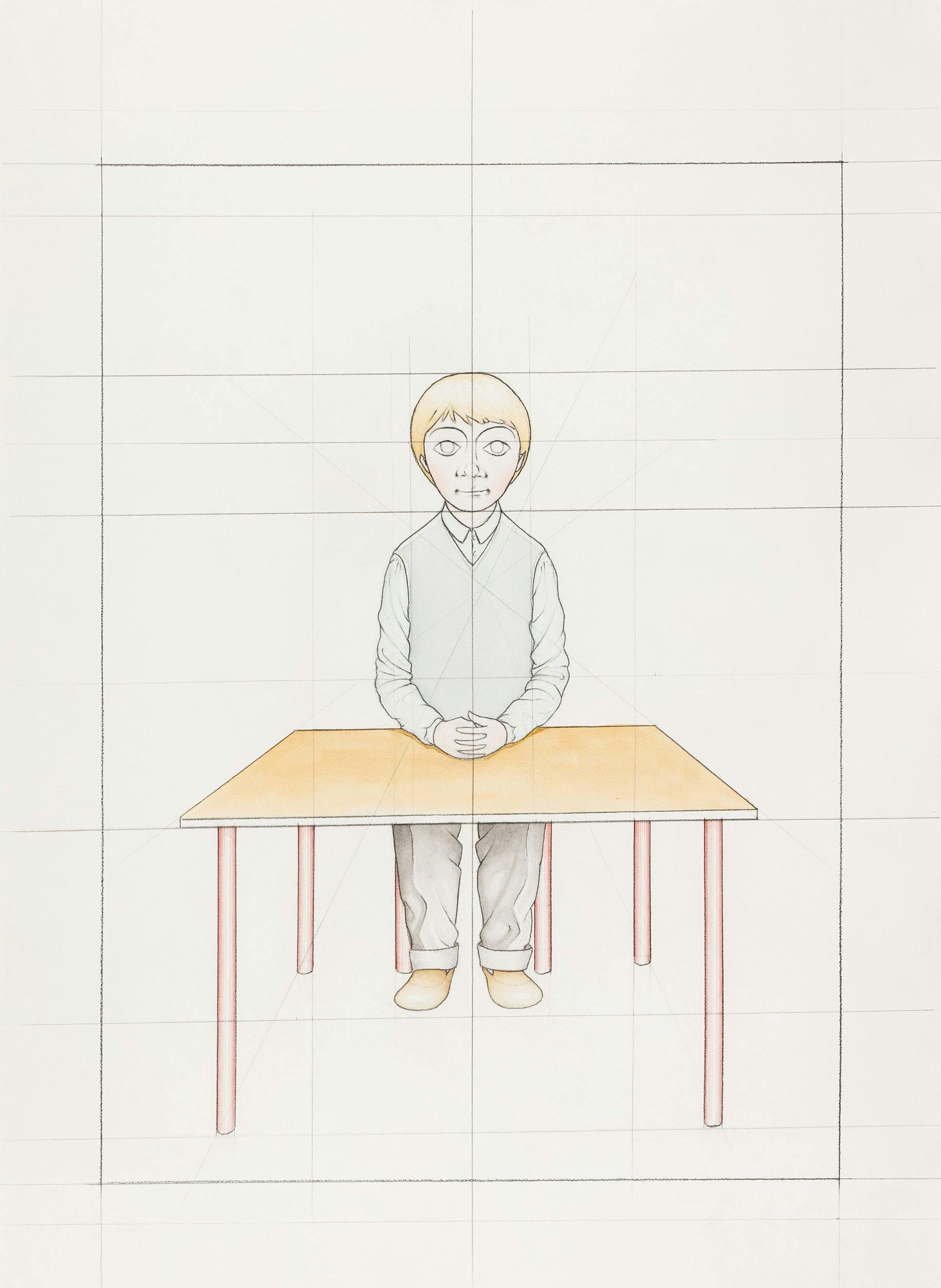 Konstverk: Peter Land, An Attempt to Reconstruct my Primary School Class from Memory (16) work in progress, 2012