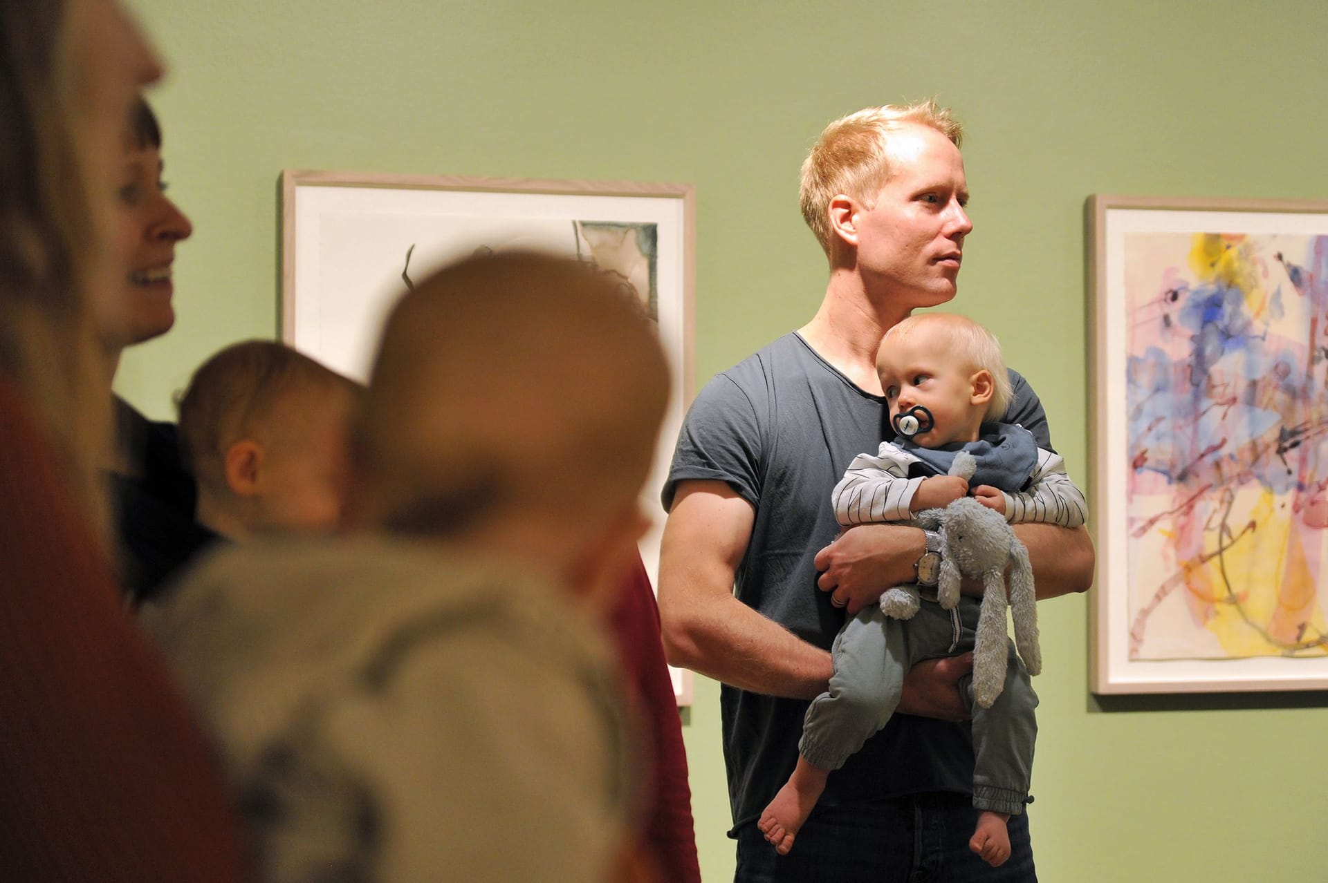 Parents and babies in the exhibition