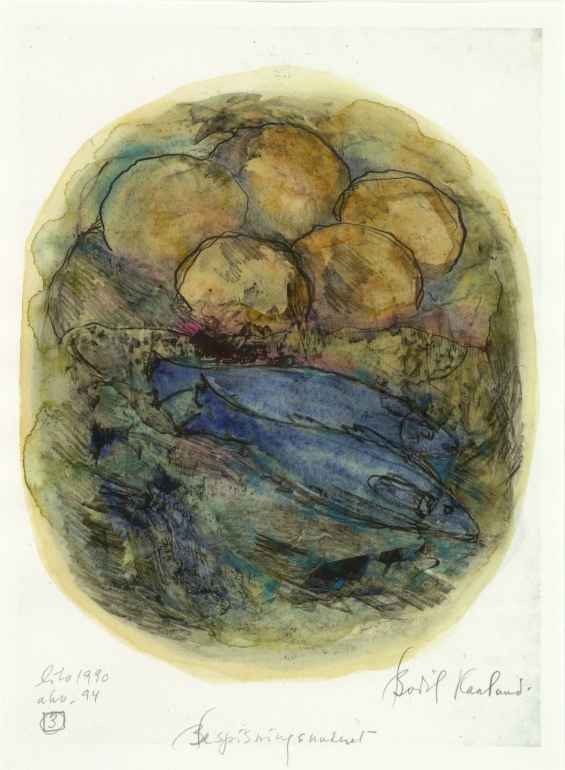 Artwork: Bodil Kaalund, Feeding the multitude, 1988