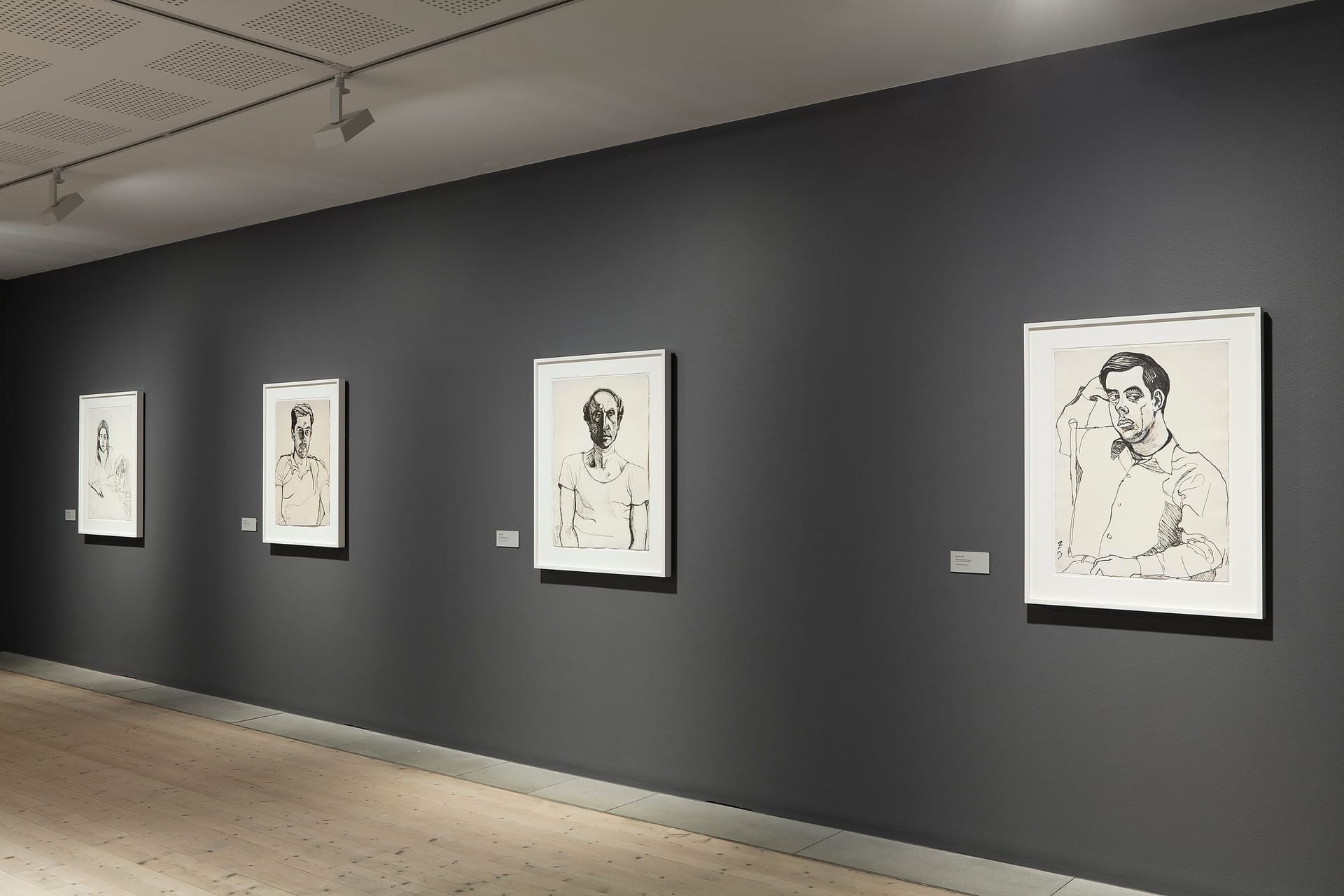 Photo of a gray exhibition hall