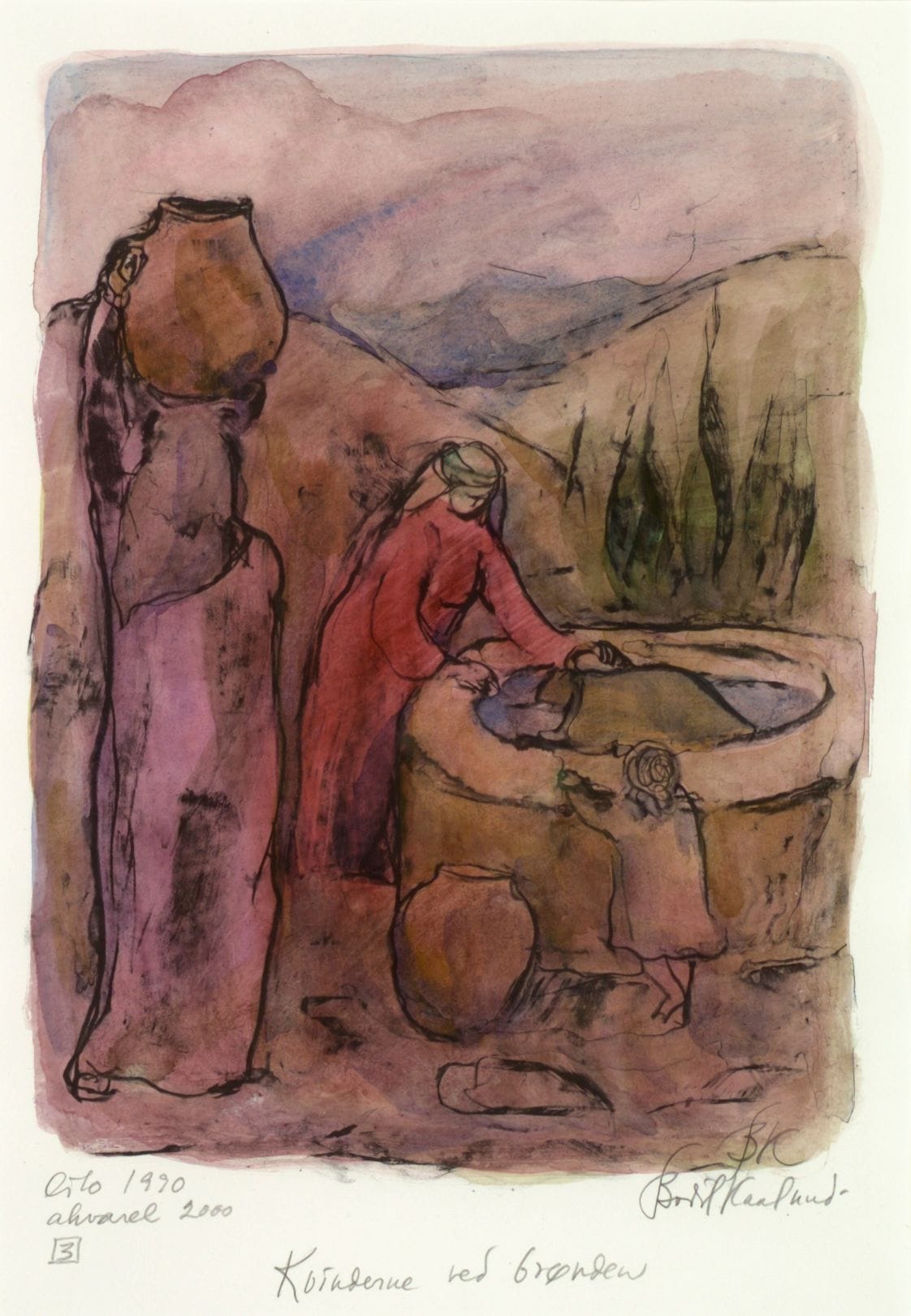 Artwork: Bodil Kaalund, The women by the well, 1988