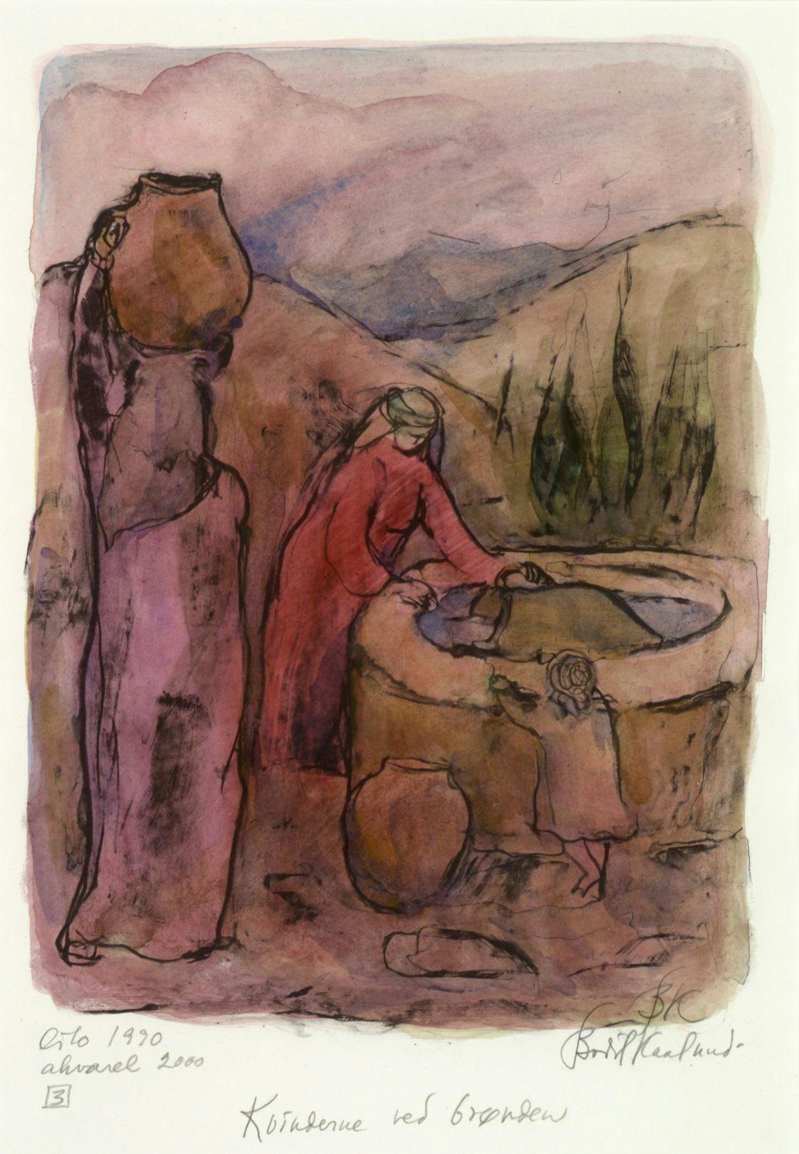 Artwork: Bodil Kaalund, The women by the well, 1988