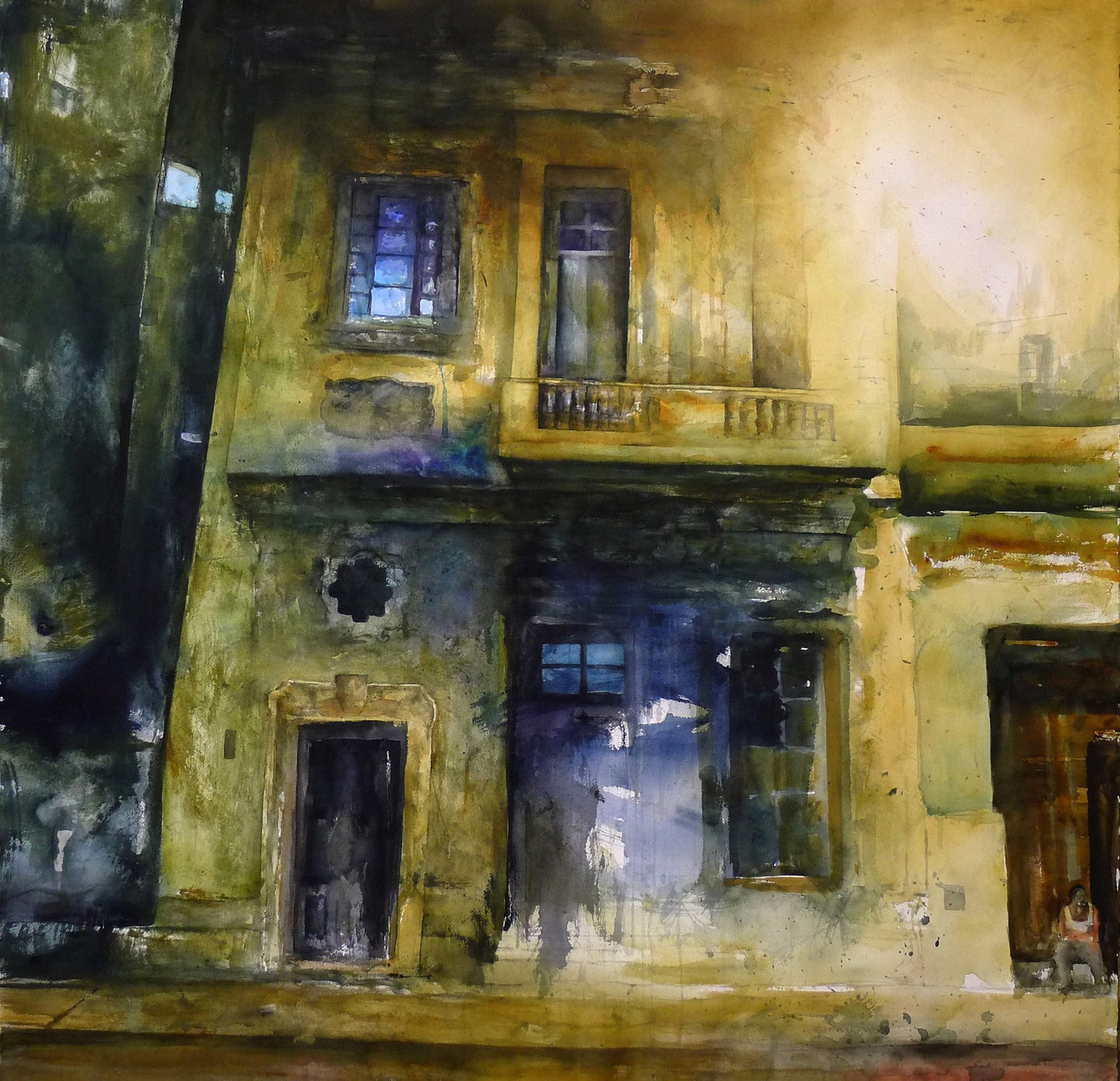 Watercolor painting by Lars Eje Larsson, Cuba 2002