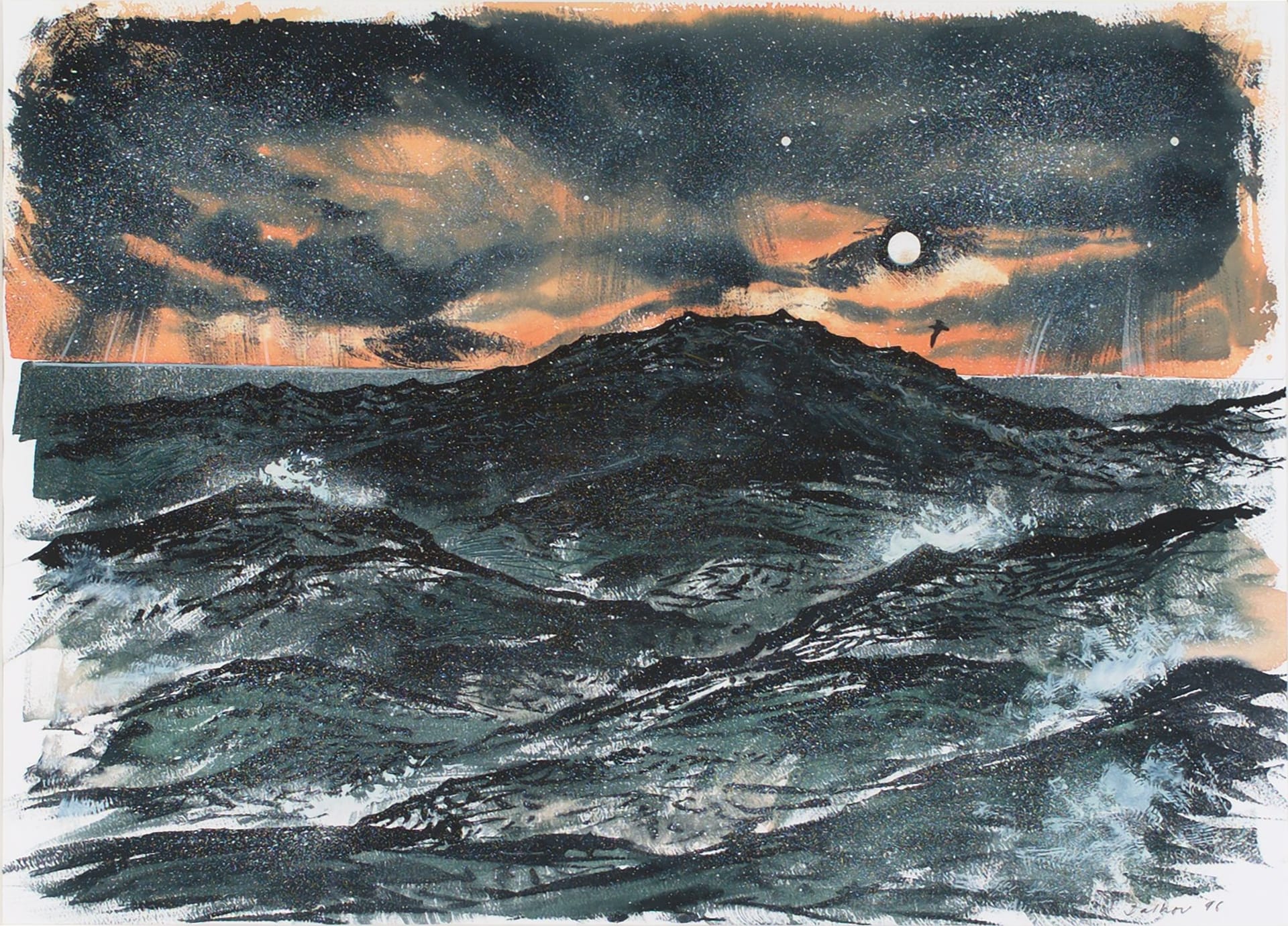 Artwork: Göran Dalhov, Moonlight on the North Sea, 1998